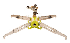 Firebozz® system deploying rapidly to protect a home from an advancing wildfire.