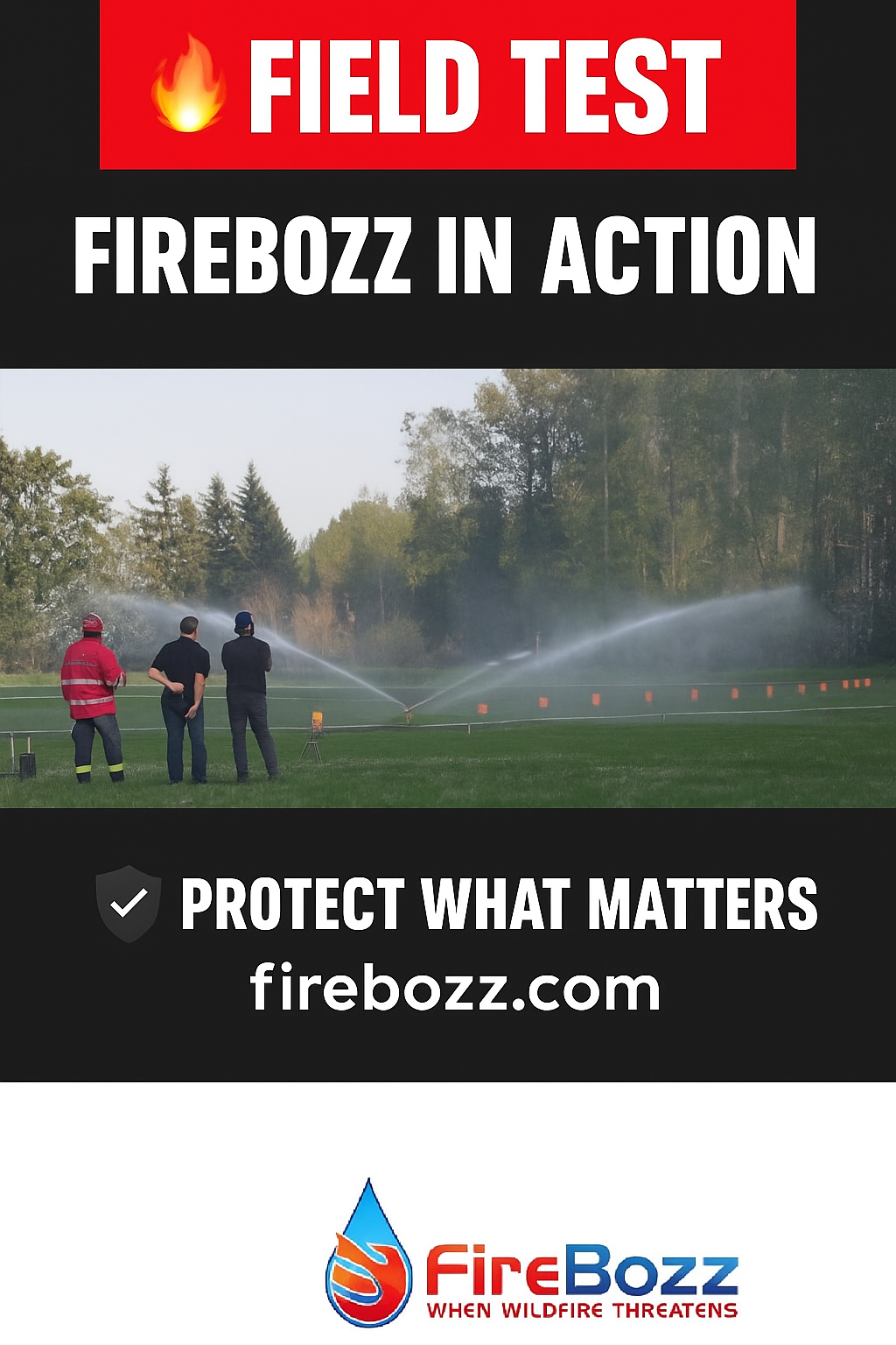 FireBozz Magnum Wildfire Sprinkler | Field Test Footage