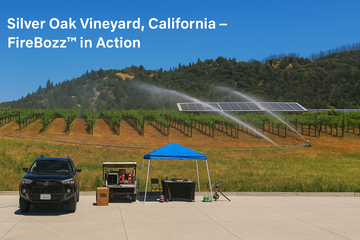 Vineyard Wildfire Protection Demonstration | FireBozz at Silver Oak