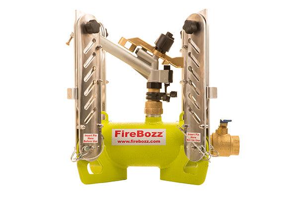 alternative side view of the FireBozz Mini fire suppressant water canon, designed to protect homes and businesses from fire damage. 
